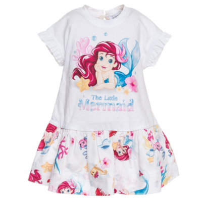 Jurk Little Mermaid print Monnalisa 313929P2-3201 Jurk Little Mermaid print Monnalisa 313929P2-3201